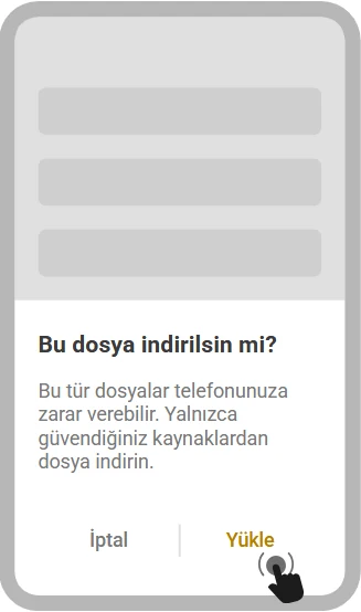Android tarayıcısında APK indirme onay penceresi
