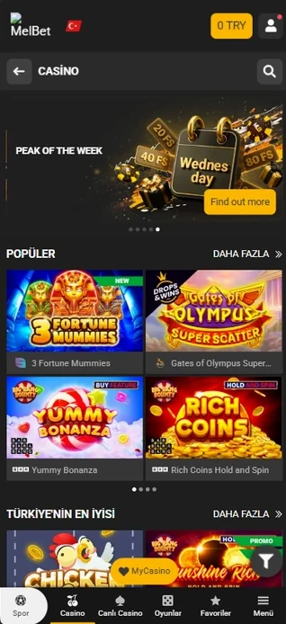Casino lobby ekran görüntüsü