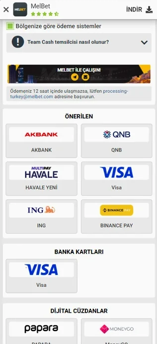 Ödeme yöntemleri listesi